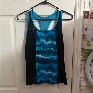 Women's Blue and Black Swimming Top